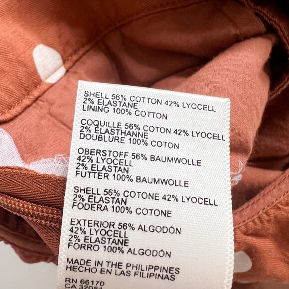 Anthropologie | Maeve Rust Orange Polka Dot White Ruffle Wide Leg Jumpsuit 8 EUC - Picture 13 of 13